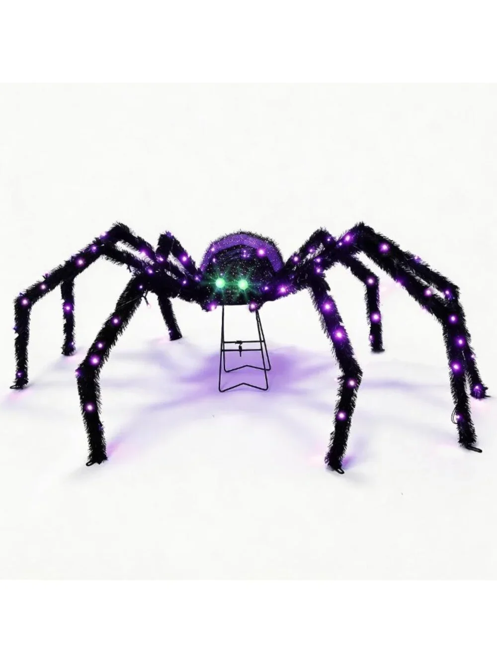 Giant 4.2FT Lighted Spider Halloween Decoration - Waterproof Outdoor Decor with